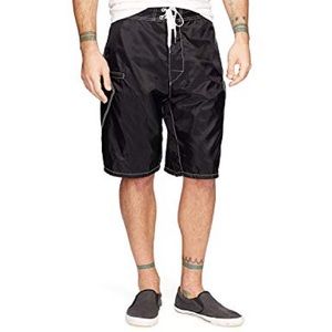 Denim & Supply Black Ripstop Surfer Swim Shorts